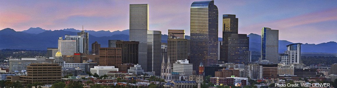 Denver Skyline 1140 x 317 with photo credit to VISIT DENVER